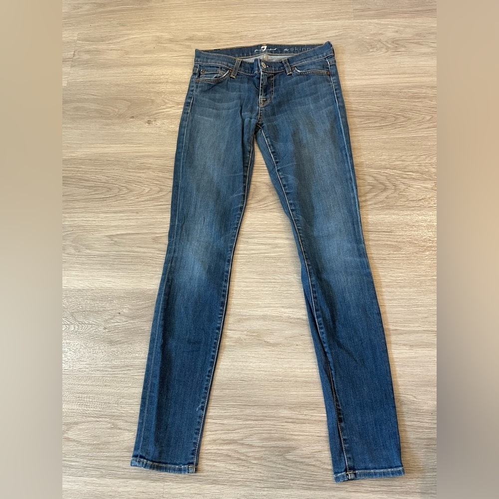 7 for all Mankind - “The Skinny” blue jeans. Size 26